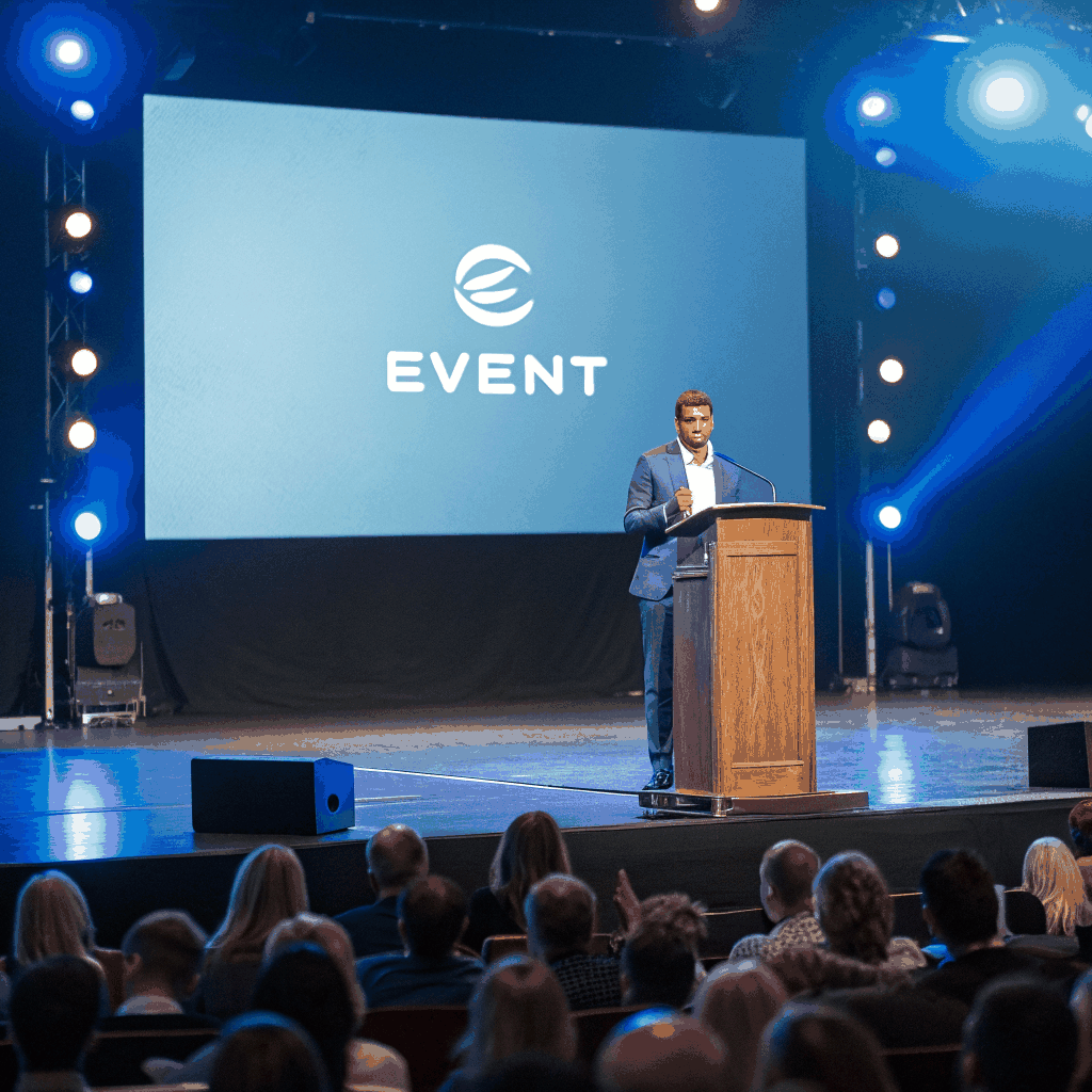 Audience reacting to a speech